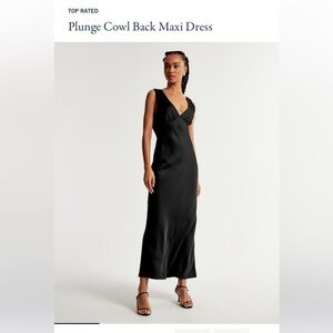 Abercrombie Plunge cowl back maxi dress, black, size small